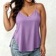 thumbnail image 2 of Timegard Camisole Tops for Women Plus Size V Neck Tanks Adjustable Spaghetti Strap Side Split Fitting Sleeveless Tunic Tops, 2 of 7