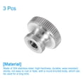 thumbnail image 3 of Uxcell Knurled Thumb Nuts, 3 Pack M5 x D16mm x H10mm Stainless Steel Knobs Fasteners Through Hole for 3D Printer Parts, 3 of 5