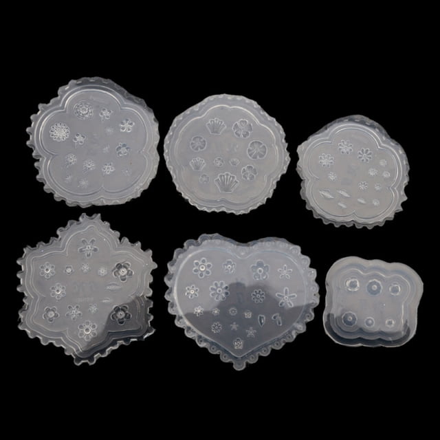 Techinal 6Pcs Mini Nail Art Silicone Moule Feuille Fleur Animaux Modèle Acrylique Gel Outils