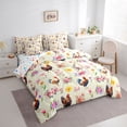 thumbnail image 2 of Erosebridal Farmhouse Rooster Bedding Comforter Set for Kids Girls, Pink Flower Floral Queen Bedding Sets, Stars Reversible, 7 Pieces, 2 of 5