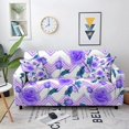 thumbnail image 2 of Purple Flower Wavy Line Printed Sofa Cover Elastic Dustproof and Wrinkle Resistant Universal ration for Multi-person Sofa, 2 of 6