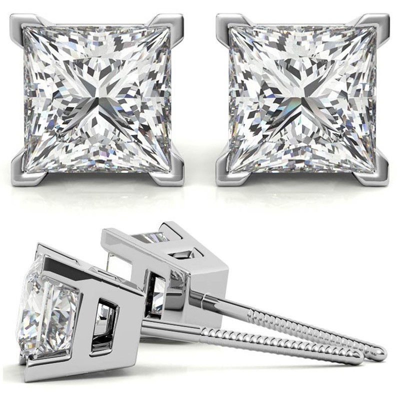 Round Moissanite Studs | Sterling Silver | Daily Wear Studs for Women