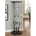 BOWERY HILL Hexagonal Round Corner 4 Shelf Glass Curio Display