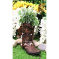 thumbnail image 4 of Rustic Western Texas Star Cowboy Boot Spur Faux Leather Wine Holder Floral Vase, 4 of 8
