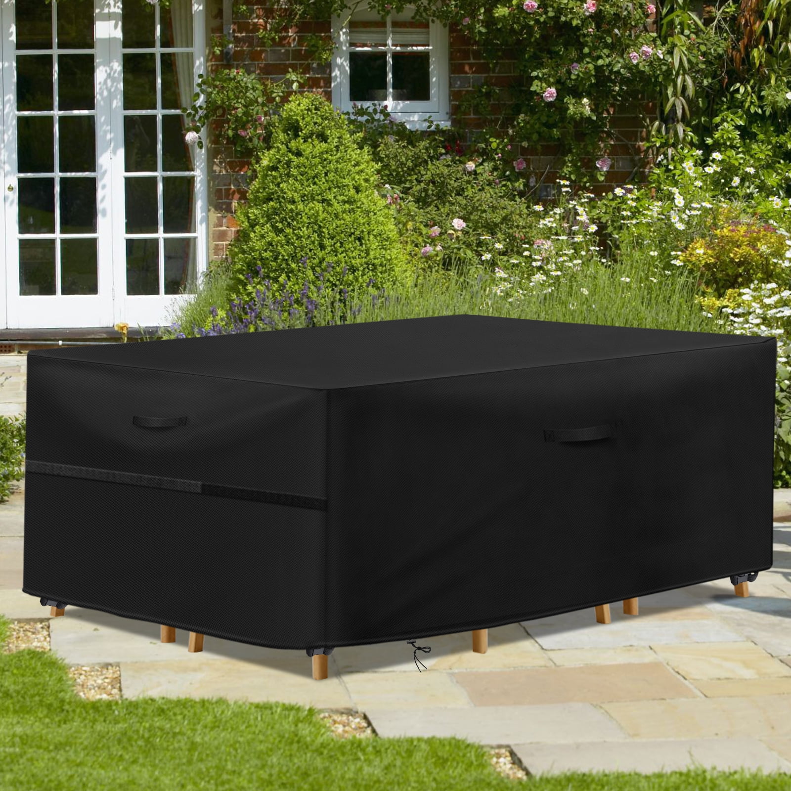 YEERSWAG Patio Furniture Cover 78"x64"x31", Waterproof Outdoor Table & Sofa Set Cover Fits Outdoor Dining Sets, Heavy Duty 420D Oxford Fabric Windproof UV Resistant