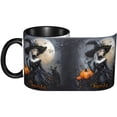 thumbnail image 2 of Personalized Beautiful Witch Accent Black Mug, Personalized Halloween Mug for Women Custom Witch Ceramic Mug, Customized Halloween Cup Gift for Her, Soul Sister, Best Friend, Woman, 2 of 5