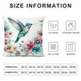 thumbnail image 6 of Wuche Lovely Hummingbird Throw Pillow Covers - Colorful Bird with Flowers Cushion Case Spring Oil Painting Pillowcases Set of 2 Decorative for Couch Sofa Bed 18x18 Inch Short plush pillowcase, 6 of 6