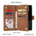 thumbnail image 2 of Galaxy Note20 Wallet Case, Dteck Soft Leather Zipper Wallet Case Magnetic Buckle Horizontal Flip Cover with 5 Card Slots/Photo Pocks For Samsung Galaxy Note 20 / Note20 5G, Brown, 2 of 9