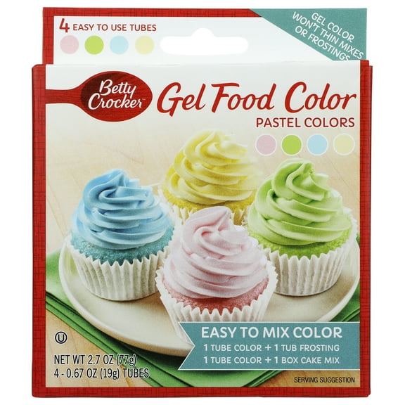 Pack of 6, Betty Crocker Pastel Gel Food Color, 2.7 oz