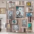 thumbnail image 2 of Rustic Farmhouse Floral Shower Curtain, Country Flowers Modern Art on Rustic Wooden Plank Shower Curtain Set, Vintage Farm Style Barn Wood Fabric Western Trailer Camper RV Bathroom Curtain, 72X72IN, 2 of 7
