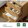 thumbnail image 5 of FANRAL Set of 2 Fluted Nightstands with Charging Station,Modern Bedside Tables with Drawers,Wood End Tables for Bedroom Living Room,Walnut Night Stand, 5 of 7