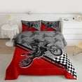 thumbnail image 2 of jejeloiu Extreme Sport Motocross Twin Comforter Sets,Red Black Gray Bedding Set For Boys Men Reversible 2-Piece, 2 of 8