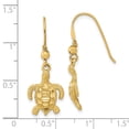 thumbnail image 4 of Primal Gold 14 Karat Yellow Gold Textured, Diamond-cut Turtle Shepherd Hook Earrings, 4 of 4