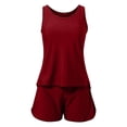 thumbnail image 5 of JAJAHO Tankini Swimsuits For Women 2 Piece Solid Color Swimwear Tank Top With High Waisted Swim Shorts Bottoms Trendy Beachwear, 5 of 5
