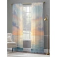 thumbnail image 4 of Ocean Sunset Sheer Curtains 96 Inch Length 2 Panels Set, Modern Orange Blue Oil Painting Seagull Voile Window Treatment Semi Sheer Long Curtains Drapes for Bedroom/Living Room/Kitchen 52"x96"x2, 4 of 7