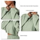 thumbnail image 5 of Sudadera de mujer de manga larga con cuello alto, blusa holgada deportiva informal transpirable con cremallera para exteriores, gris, verde, S, 5 of 5