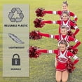 thumbnail image 4 of 12pcs Cheerleading Pom Poms For Kids, Metallic Foil Plastic Ring Cheer Pom Poms For Boy, 4 of 5
