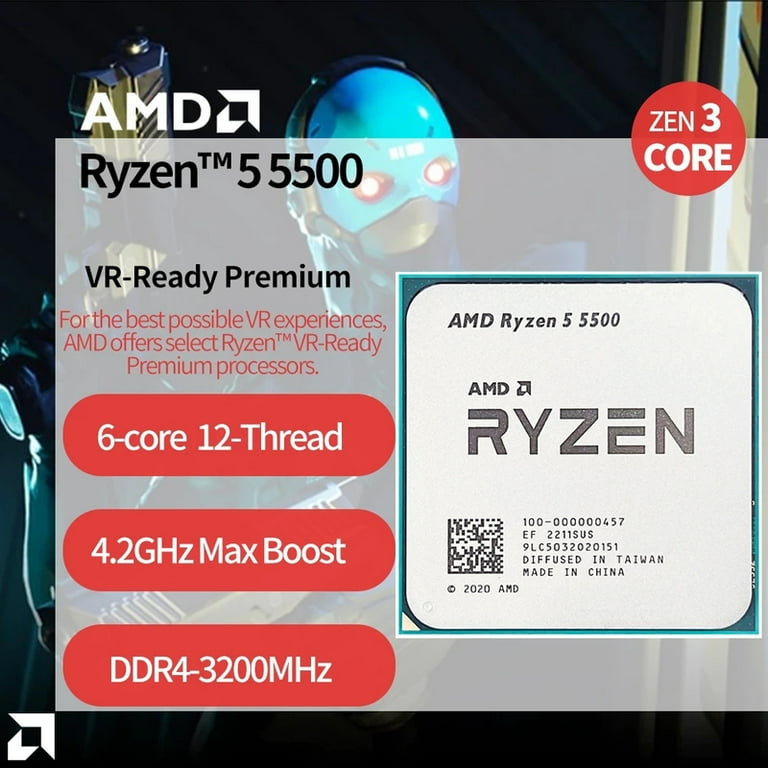 AMD Ryzen 5 5500 R5 5500 3.6GHz 6-Core 12-Thread CPU