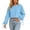 Light Blue, variant on HAiming Cropped Sweatshirts for Women Long Sleeve Bow Scoop Neck Trendy Shirts Fall Winter Casual Going out Tops