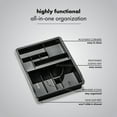 thumbnail image 3 of madesmart 12-Compartment Junk Drawer Organizer with Sliding Top Tray, Multipurpose Storage Bin Solution for Kitchen, Office, Bathroom, Carbon, 3 of 3
