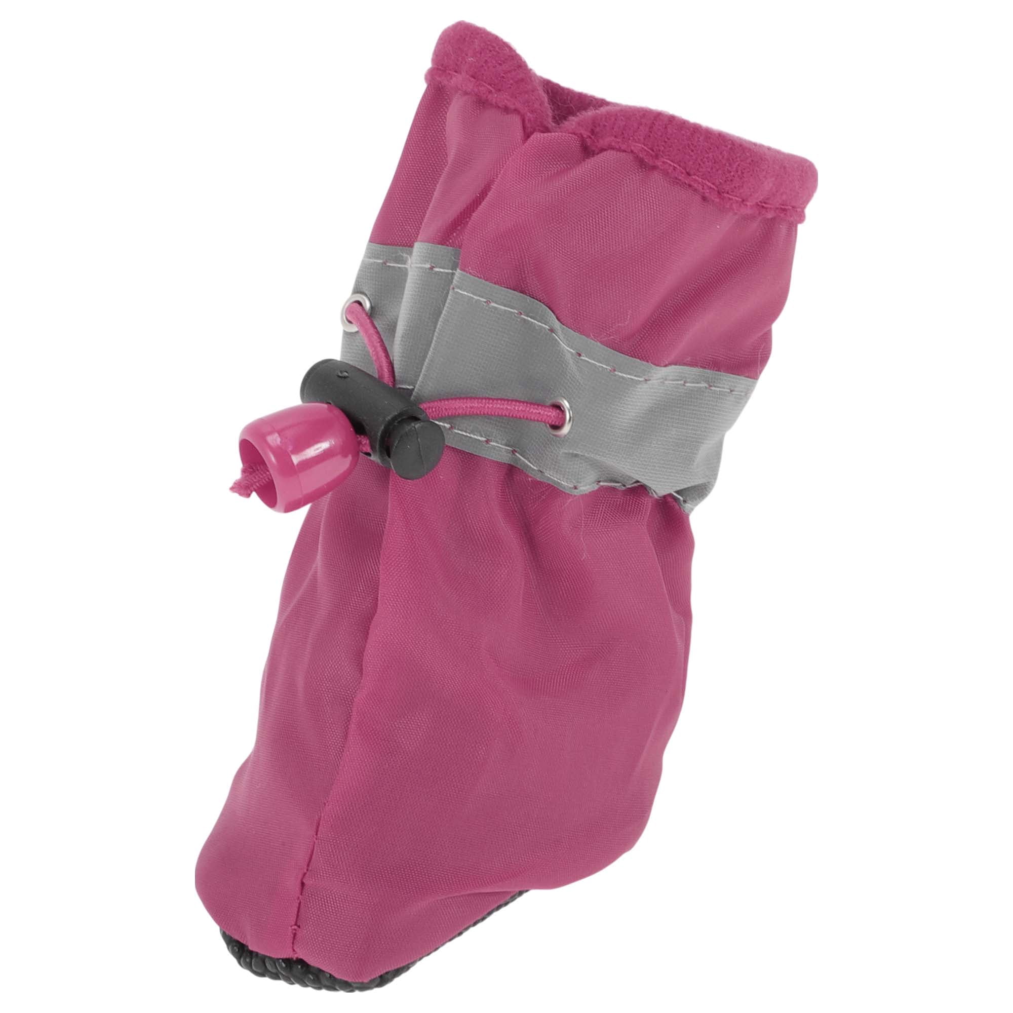 Unique Bargains Pack of 4 Waterproof Dog Shoes with Adjustable Straps Rose Red XL