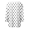 thumbnail image 4 of LISTHA Womens 3/4 Sleeve Tops Polka Dot Workout Shirts Crewneck Summer Plus Size Tunic Tops Spring Casual Blouses White L, 4 of 5