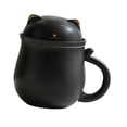 thumbnail image 4 of Taza de té, taza de leche, gato de la , para adultos, hombres y mujeres, portátil, 350 ml, vajilla para té, vajilla con filtro, taza de café Negro, 4 of 9