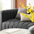 thumbnail image 4 of Tufted Sofa, Fabric, Dark Grey Gray, Modern Contemporary Urban Design, Living Lounge Room Hotel Lobby Hospitality, 4 of 9