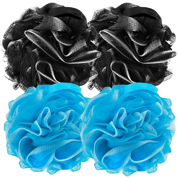 Carrie Joe Loofah Sponge Soft Mesh Shower Puff Exfoliator Back Scrubber Bath Loofa Shower Sponge for Women & Men Bathing Accessory Cleaning Tool