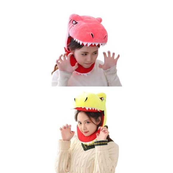 2x Lindo Sombrero De Cabeza De Dinosaurio Cosplay Tocado Adorable Foto Halloween