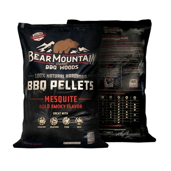 Bear Mountain All Natural Mesquite BBQ Pellets with Smoky Flavor, 33 Pounds