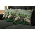 thumbnail image 5 of Ambesonne Fantasy Throw Pillow Cover 4 Pack, Hanging Islands Pond, 20", Umber Green Turquoise, 5 of 5