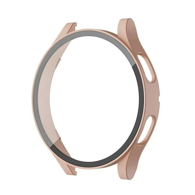 Case Cover Fit for Samsung Galaxy Watch 4 40mm 44mm,Glass Screen Protector Accessories PC All-Around Anti-fall Bumper Cover, Smart Watch Protective Case for Men Women -pink
