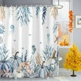 thumbnail image 2 of Shower Curtains for Bathroom-60"x72",Abstract Autumn Pumpkin Waterproof Bath Curtain Grommet Shower Curtain Set, 2 of 7