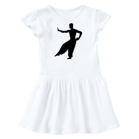 

Inktastic Martial Artist Silhouette in Black Gift Toddler Girl Dress