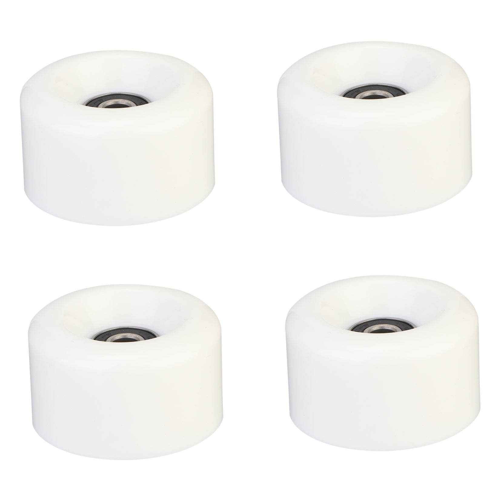 Worgeous Durable PU White Roller Skate Wheels for Outdoor Use with Bearings 4 Pieces