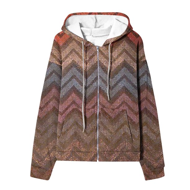 Puntoco Abrigo Mujer Moda Blusa Impresa Manga Larga Tops Sudadera Bolsillos Con Capucha Liquidación Puntoco Puntoco-1