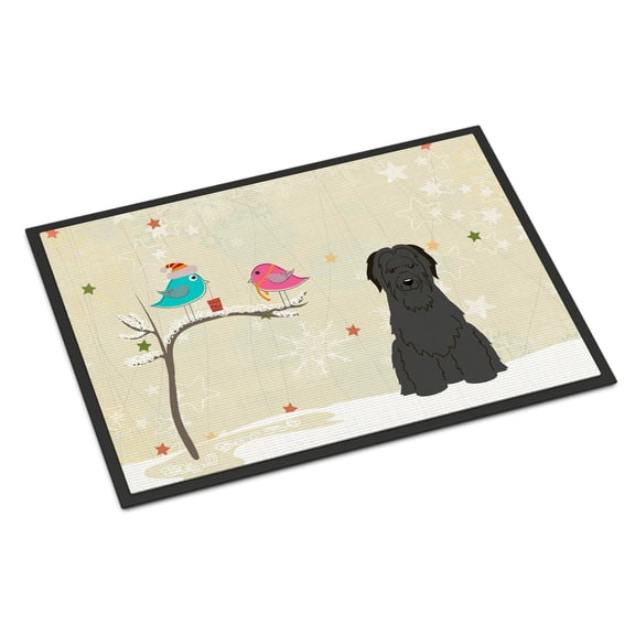 Carolines Treasures BB2553MAT Christmas Presents Between Friends Briard Black Indoor or Outdoor Mat, 18 x 0.25 x 27 in.