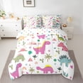 thumbnail image 2 of Homewish Cartoon Dinosaur 7-Piece Queen Bedding Set - Kawaii Dino Jungle, 2 of 8