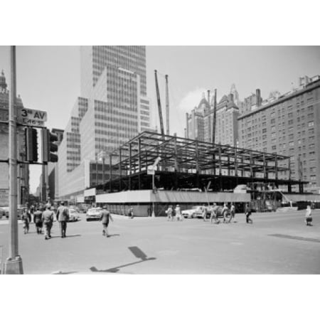 47th Street Photo - USA New York State New York City New building being constructed at 3rd Avenue between 46th and 47th streets Poster Print