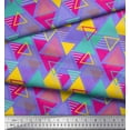 thumbnail image 2 of Soimoi Purple Cotton Duck Fabric Triangle Art Geometric Print Fabric by Yard 42 Inch Wide, 2 of 3
