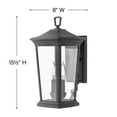 thumbnail image 4 of 2 Light Small Outdoor Wall Lantern in Traditional Style 8 inches Wide By 15.5 inches High-Museum Black Finish-Incandescent Lamping Type Bailey Street, 4 of 4