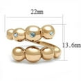 thumbnail image 2 of IP Rose Gold(Ion Plating) Stainless Steel Ring with Top Grade Crystal in Sea Blue for Women Sea Blue Stone Color Style TK3131 Size 8, 2 of 4