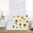 thumbnail image 3 of Sweet Jojo Designs Sunflower Girl Baby Playmat Tummy Time Infant Play Mat - Yellow Green and White Farmhouse Watercolor Flower, 3 of 4