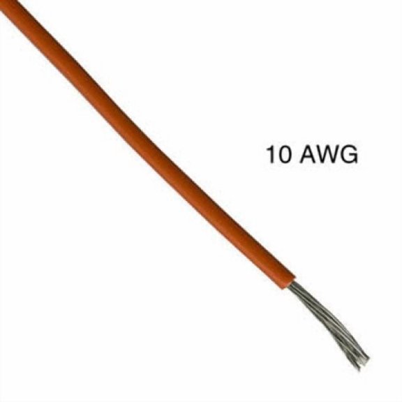 T0819-21-04 - WIRE STRANDED 10AWG 100FT ORANGE TEW PVC FT1 600V 105C