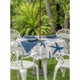 thumbnail image 3 of Outdoor Tablecloth with Umbrella Hole for Patio/Picnic/Party/Camping, Navy Blue Starfish Waterproof Table Cloth Round Cover Washable, Coastal Summer Beach Ocean Rustic (Dia 60"), 3 of 8
