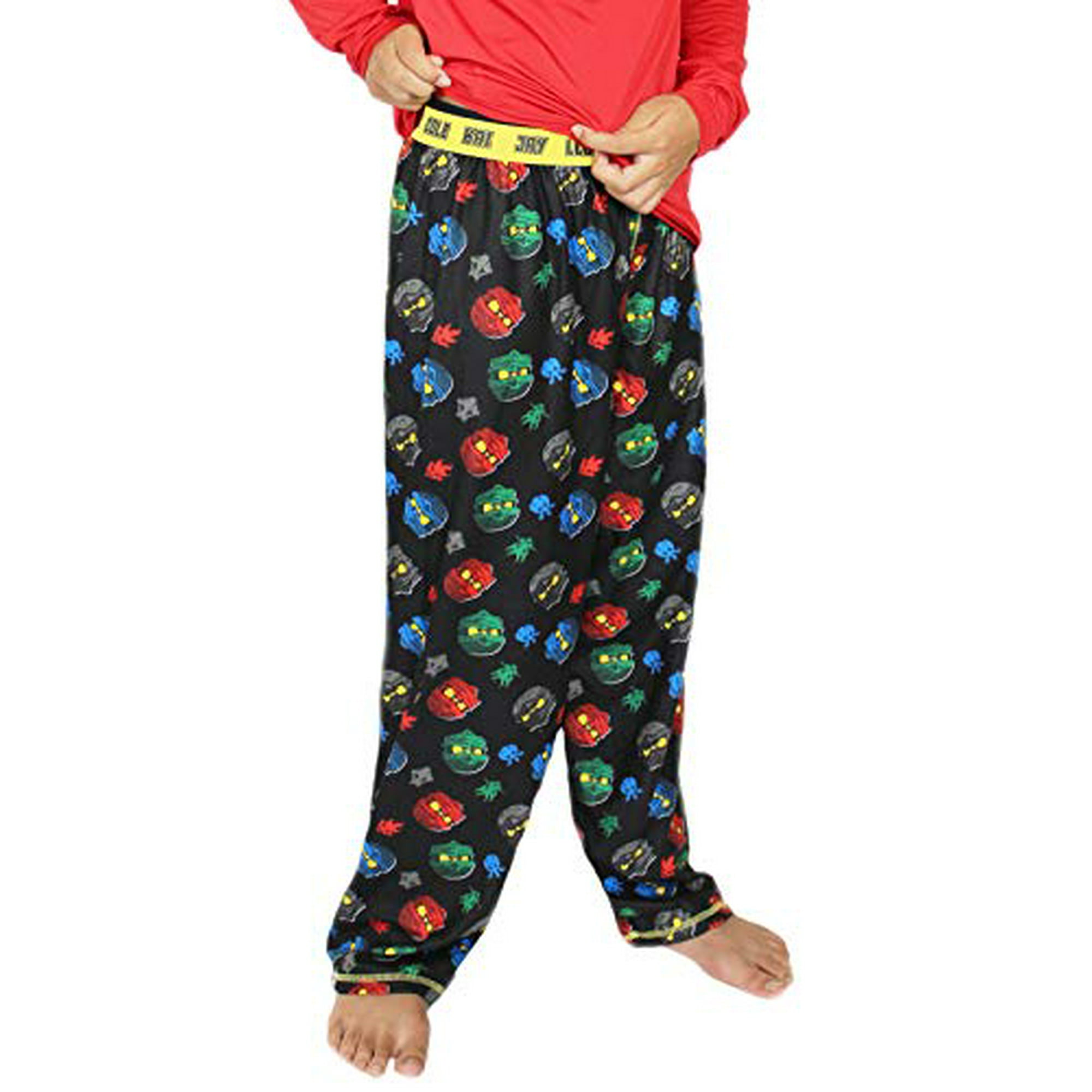 Lego Ninjago Boys Flannel Lounge Pajama Pants 8 Black Walmart