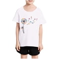thumbnail image 2 of Posijego T-Shirt de la Saint-Valentin Filles Garçons Cœur Imprimé Manches Courtes T-Shirts Enfants Col Rond Décontracté Été, 2 of 7