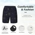thumbnail image 3 of Gaeub Copper-Gold Gloss Outline Chrysanthemum Print Mens Swim Trunks with Compression Liner,Board Shorts Quick Dry,Beach Swimwear with Pockets-3X-Large, 3 of 6