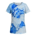thumbnail image 2 of Gvmfive Women's Round Neck Map Print Casual Short Sleeve Tops Blouse Top, 2 of 4